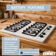 thumbnail image 6 of Summit 30 Inch Gas Cooktop, 4 Burners, Battery Start, White- WNL05IP, 6 of 7