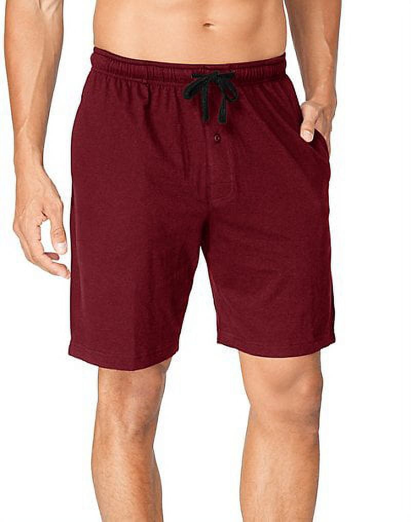 Hanes Men s Jersey Drawstring Sleep Shorts with Logo Waistband