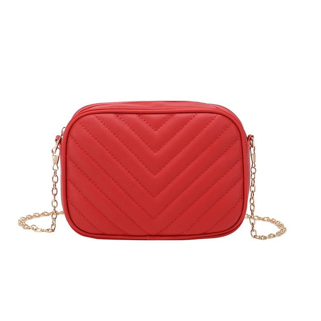 Bolso Cruzado Pequeño de Cuero PU Rojo 19x7x13 cm