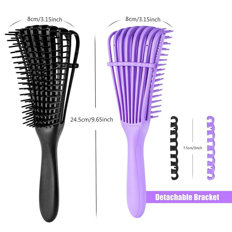 Hod Health & Home Detangling Scalp Massaging Octopus Comb Hairbrush for Women Black