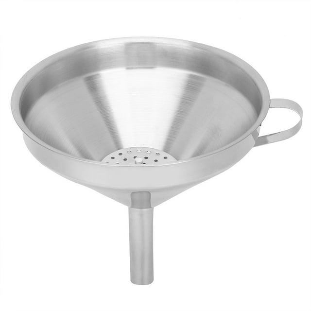 Stainless Steel Funnel Wide Stainless Steel Funnel, Wide Mouth Funnel Mouth Oil with Strainer Filter Transferring Liquid for Home Kitchen