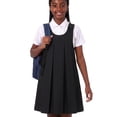 thumbnail image 4 of Smith's American Girls' Pleated Crossover Jumper Dress Color: black Size: 6x, 4 of 5
