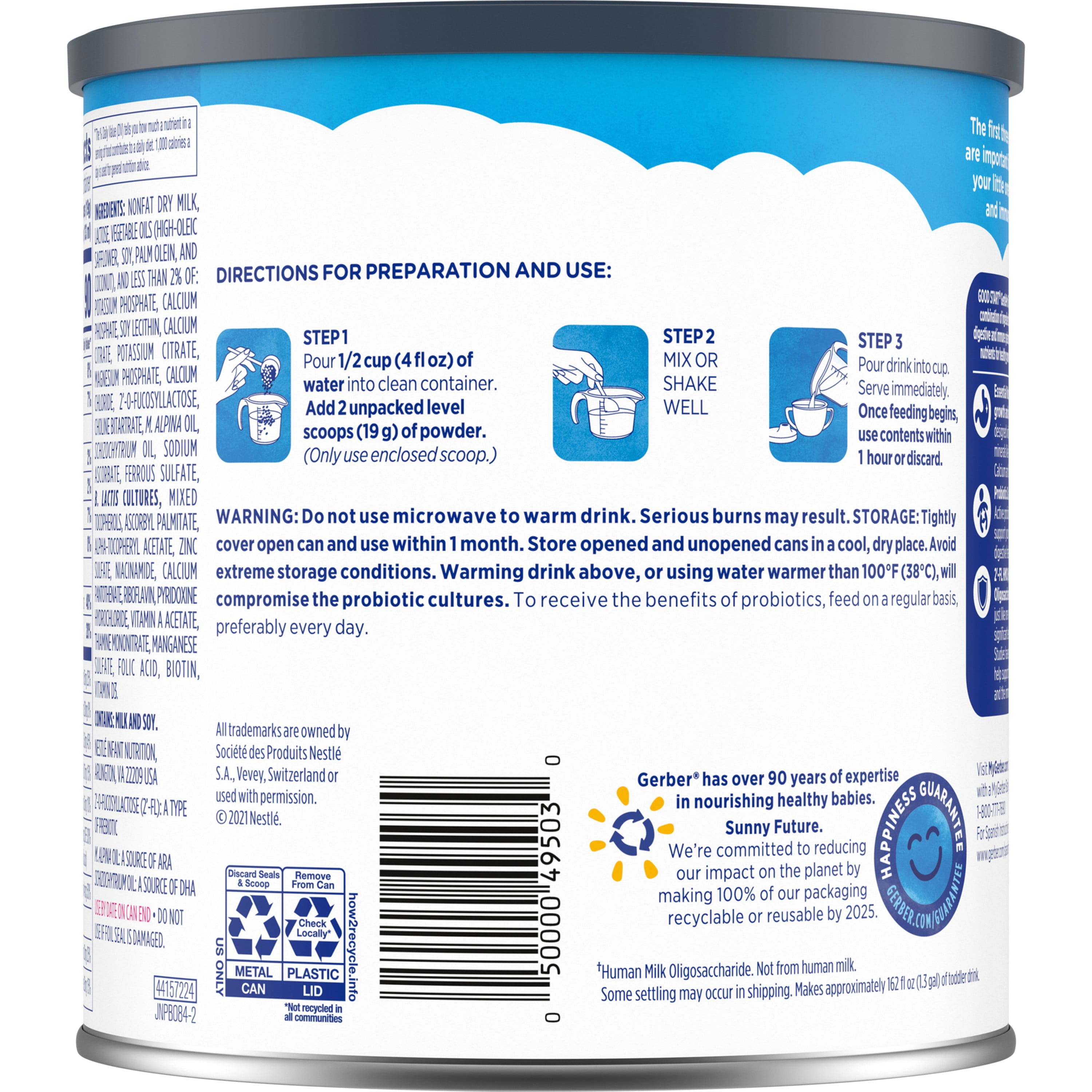 Gerber Good Start Grow Powder Toddler Formula, 24 oz Canister (4 Pack)