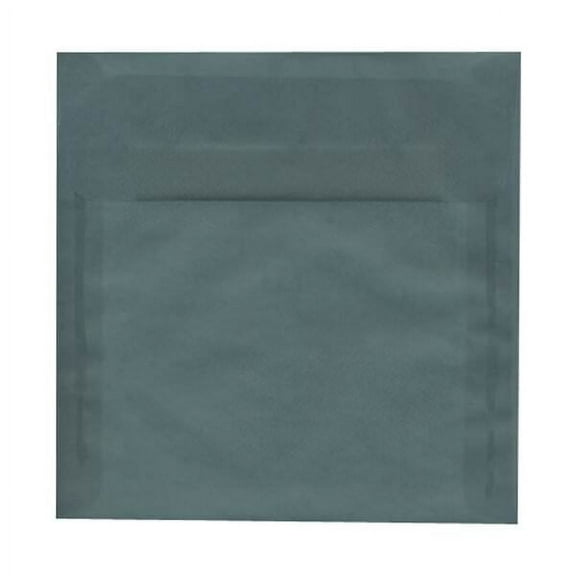 JAM Paper 8.5 x 8.5 Translucent Envelopes, Ocean Blue, 25/Pack