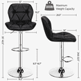 thumbnail image 2 of Yaheetech Set of 2 Adjustable Modern PU Leather Swivel Bar Stools with Backrest, Black, 2 of 8