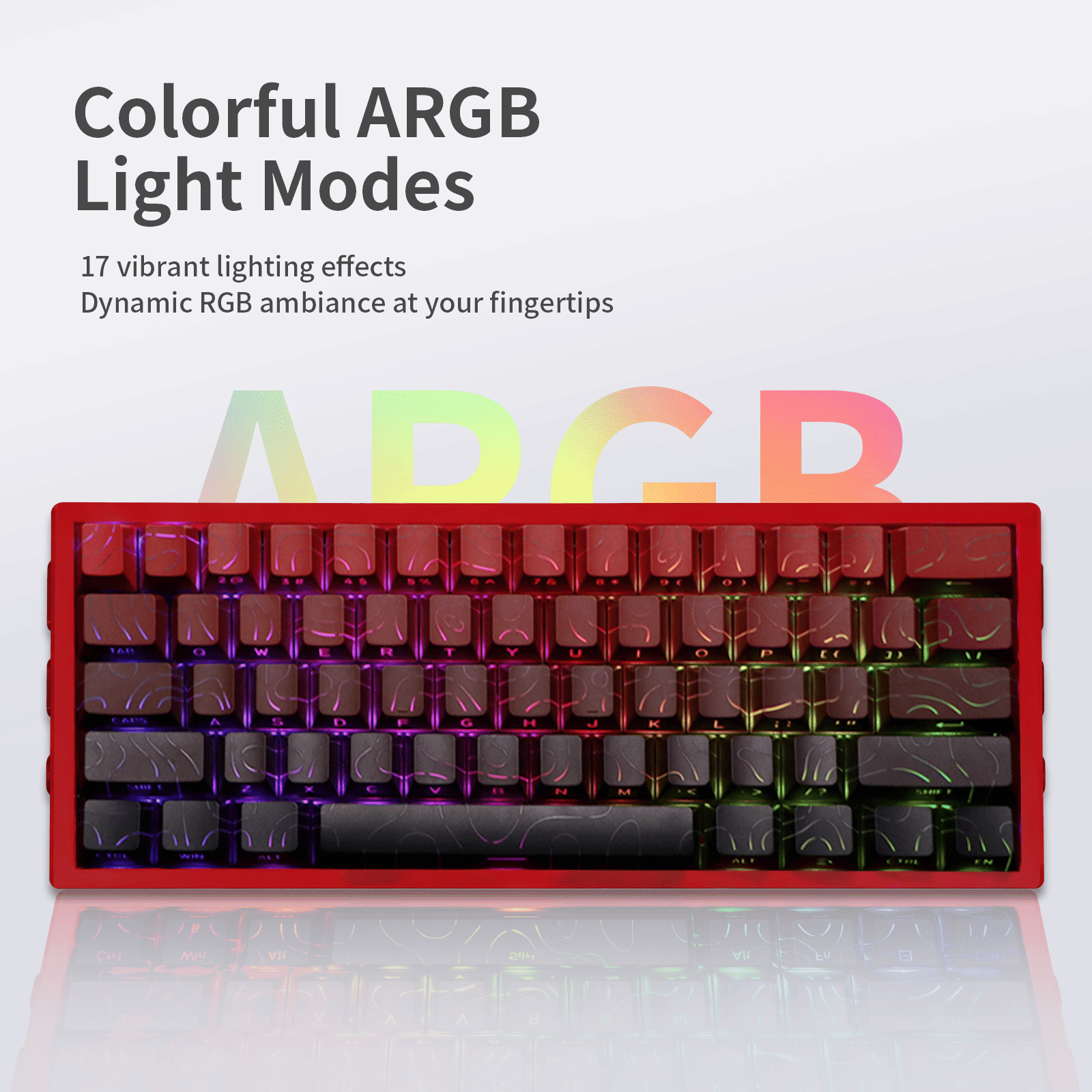 Magnetic Switch Gaming Keyboard, 61-Key 60% Layout, 6-Color Skeleton Hollow Case, RGB Backlit, Full N-Key Rollover, Hot-Swappable Adjustable Magnetic Switches, Backlit PBT Keycaps