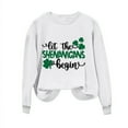 thumbnail image 4 of WREESH Womens Crewneck Sweatshirts St. Patrick's Day Sweatshirts Shamrocks Printed Graphic Sweatshirts Loose Fit Long Sleeved Tops Pullover Sweatshirts White, 4 of 4