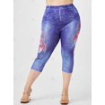 thumbnail image 2 of Jeggings Talla Extra Recortados Mariposa 3D Rosegal Leggings de talla grande, 2 of 5