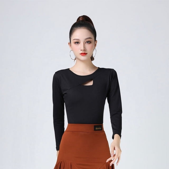Falda de baile latino Falda femenina para adultos Falda de baile con volantes Falda de baile profesional