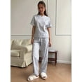 thumbnail image 5 of Women'S Pajamas 2 Piece Cotton Blend PJ Set Gray L, 5 of 9