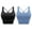 B-Black+Blue, variant on LELINTA Strappy Sports Bras for Women Wirefree Padded Medium Support Yoga Bra Top with Removable Cups, Black/ Blue/ Purple, Size XS-XL