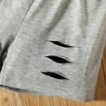thumbnail image 6 of PatPat Toddler Clothes 2 Piece Boys Letter Print Tee and Elasticized Ripped Shorts Outfit Sets, Gray, 4-5 Years, 6 of 6