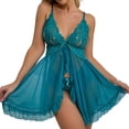 thumbnail image 2 of Lingerie Aguichant pour Femmes Robe Ouverte en Dentelle Nuisette en Résille avec String, 2 of 7
