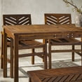thumbnail image 3 of Walker Edison 6-Piece Chevron Outdoor Patio Dining Set - Dark Brown, 3 of 11