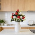 thumbnail image 5 of 12 Heads Artificial Rose Bouquet, 2 Color Faux Roses with Hydrangea, Realistic Silk Flower Arrangement for Wedding Centerpiece, Vase, Bridal Decor, and Home Table Decoration,1pc, 5 of 9
