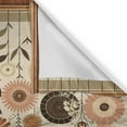 thumbnail image 3 of Botanical Valance & Tier Curtain 3 pcs Set, Pastel and Boho Earthy Colors of Garden Blooms with Circular Flowers, Window Treatments for Kitchen Room Decor, 55" x 36", Eggshell Rust and Sepia, 3 of 4