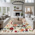 thumbnail image 5 of Watercolor Flowers Area Rug 5x8 Washable Rug Non Slip Rustic Spring Floral Botanical Beige Large Area Rug Soft Stainresistant Indoor Floor Carpet for Living Room Bedroom Home Office Dining Room, 5 of 8