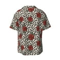 thumbnail image 2 of Fotbe Leopard Print Rose print Short Sleeve Button Down Shirts for Men Casual Summer Beach Wrinkle Free Shirt-4X-Large, 2 of 7