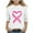 White B, variant on WRKEKC Boys and Girls Soft Warm Cozy Comfortable 3/4 Sleeve Crewneck Tees Print Breast Cancer Awareness Ribbon Casual Pullover for Fall Winter 3-12 Years
