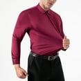 thumbnail image 5 of IYTR Mens Button Shirts Casual Long Sleeve Dress Shirts for Men Striped Shirt Regular Fit Tops (Wine,S), 5 of 9