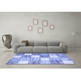 thumbnail image 3 of Ahgly Company Machine Washable Indoor Rectangle Checkered Blue Modern Area Rugs, 8' x 10', 3 of 4
