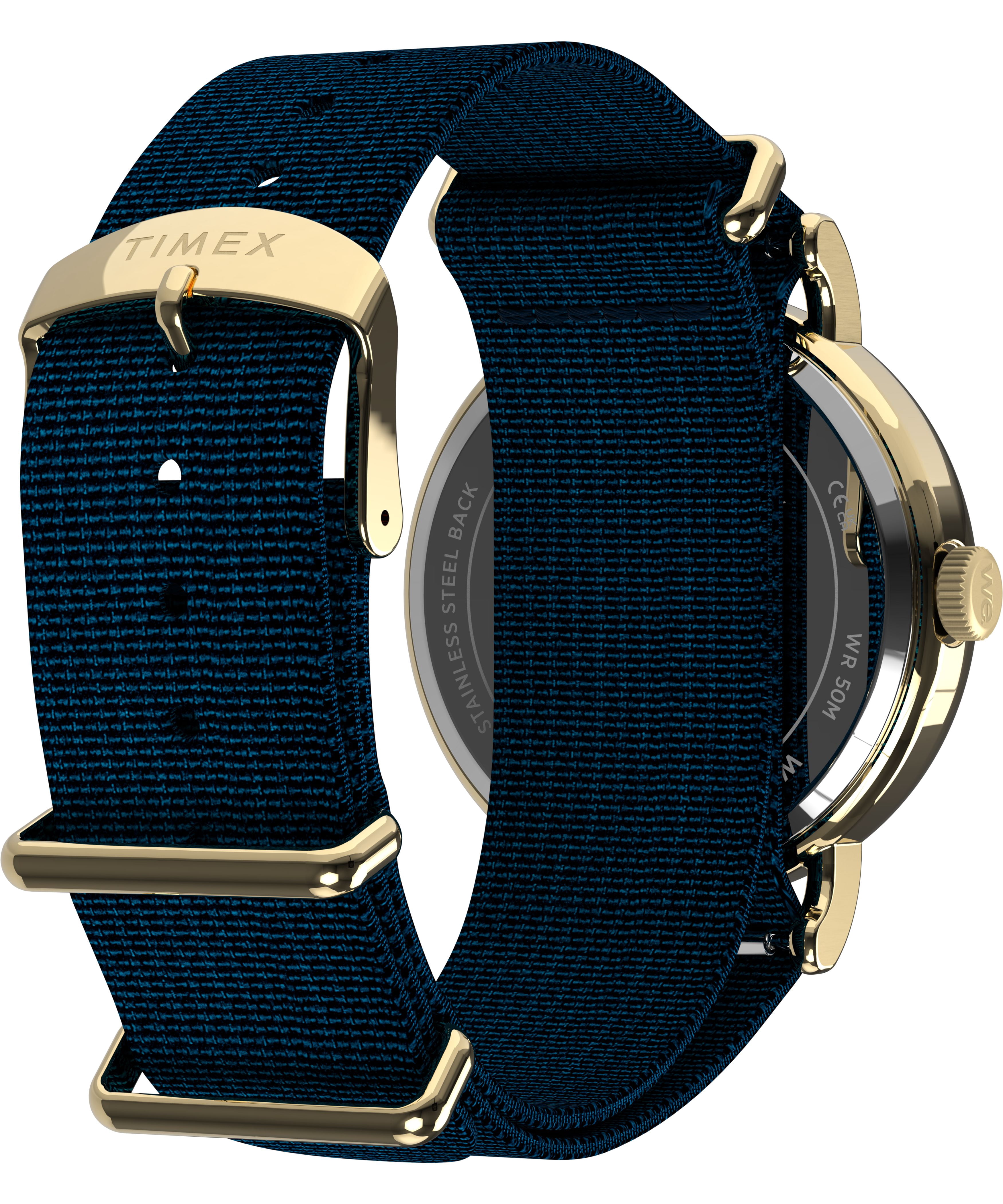 Timex Unisex Harry Potter x Weekender Butterbeer 40mm Watch - Blue Slip-thru Double Layer Blue Dial Gold-Tone Case