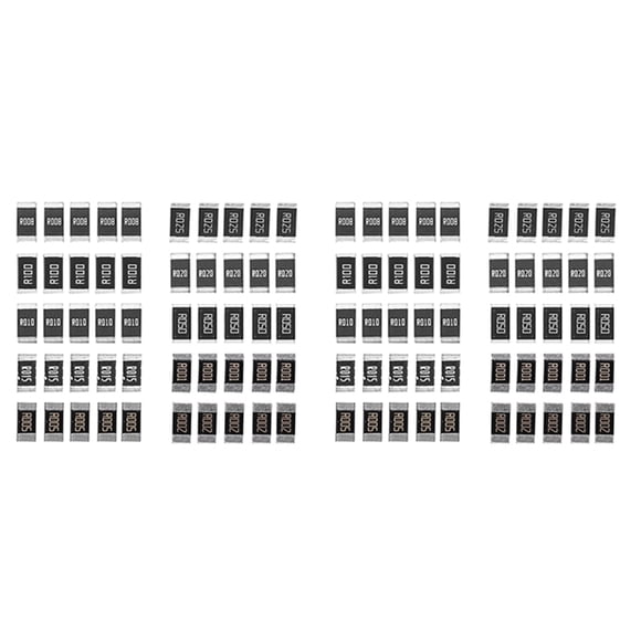 100 Pcs Resistencia de Aleación 2512 Smd Kit de Muestras de Resistencia, R001 R002 R005 R008 R010 R015 R020 R025