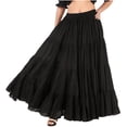 thumbnail image 3 of ThePirateDressing Women's 25-Yard Cotton Maxi Skirt, 4-Tier Pleated A-Line Long Skirt, 3 of 5