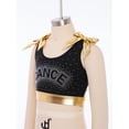 thumbnail image 5 of Haitryli Kids Girls Metallic Sports Tank Tops Sleeveless Rhinestone Dance Crop Top Jazz Hip Hop Ballet Vest Gold 8, 5 of 7