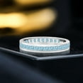 thumbnail image 2 of JeenMata 2 Carat Princess Cut March - Aquamarine - Birthstone Channel Set Wedding Band - Eternity Wedding Ring in 18K White Gold Over Silver, 2 of 8