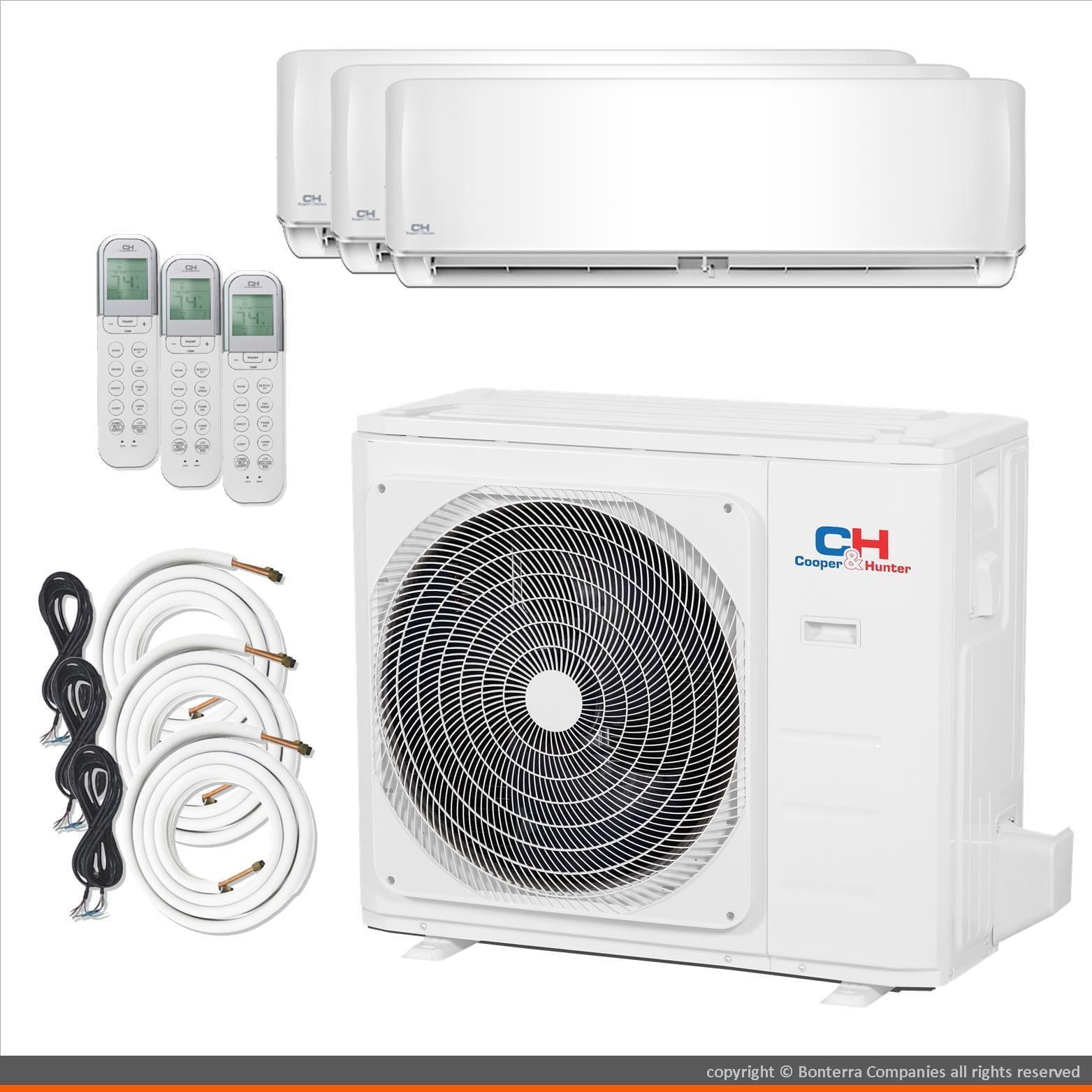 Cooper & Hunter Mini Split AC Heat Pump Ductless 3 Zone 12000 12000 12000 BTU 23.8