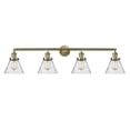 thumbnail image 2 of Innovations Lighting  Cone 4 Light 44" Bath Vanity Light Antique Brass/Seedy, 2 of 5