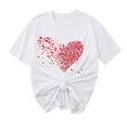 thumbnail image 2 of Purcolt Valentine's Shirts for Women Love Heart Round Neck T Shirt Valentines Clothing Valentines Gift Casual Tops, 2 of 5