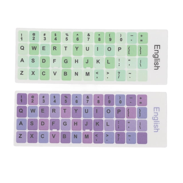 Autocollants pour Clavier d'Ordinateur, 2 Pcs Autocollants Colorés pour Clavier d'Ordinateur Portable Autocollants de Remplacement Design de Nouvelle Génération