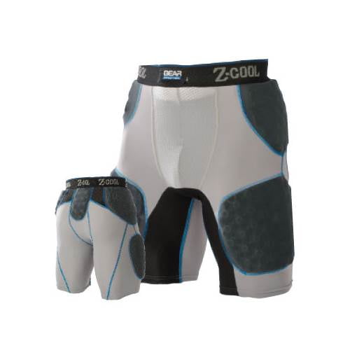 Z-Cool Football Flex Pro 5-Pad Girdle Compression Short Men's Large Grey 