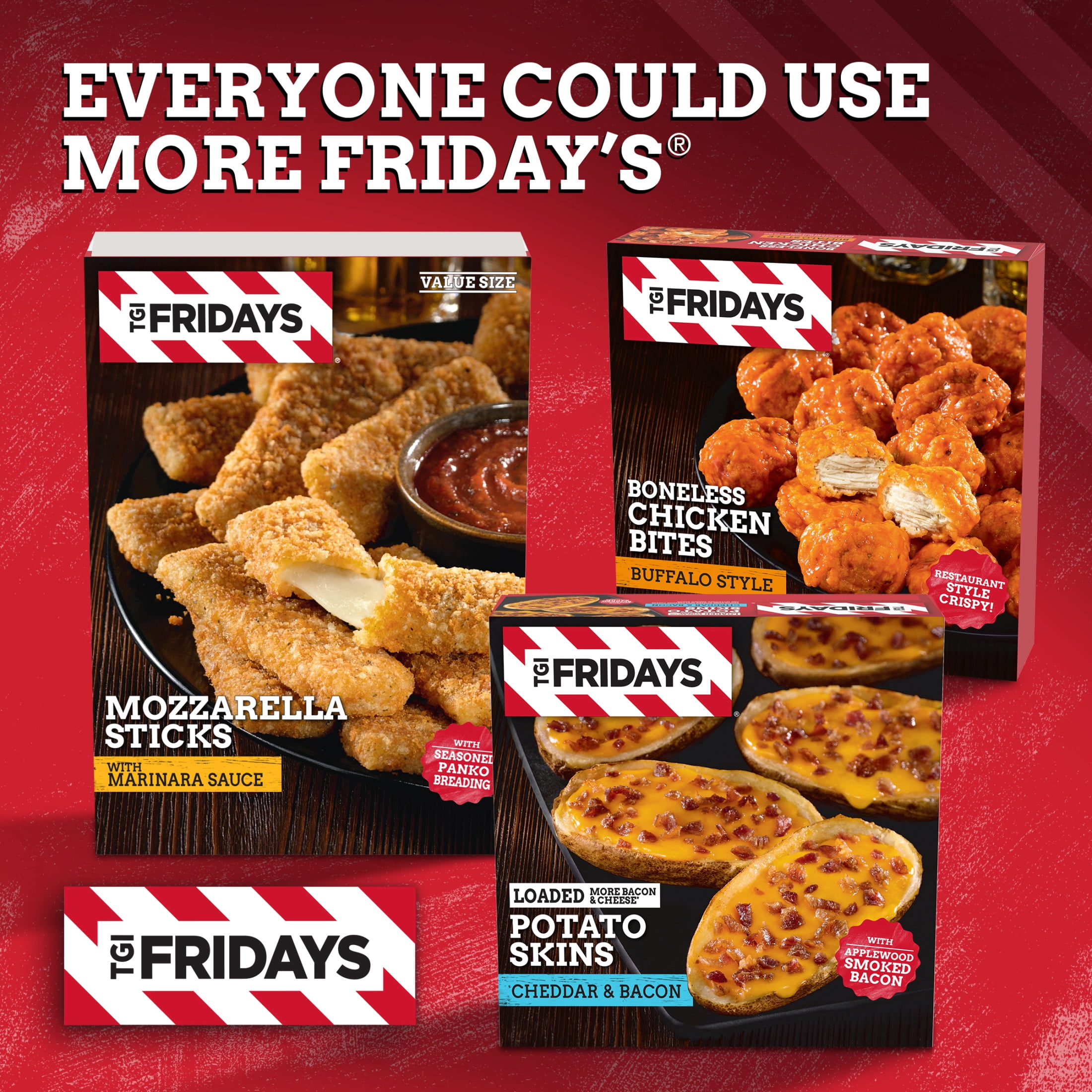 TGI Fridays Mozzarella Sticks Value Size Frozen Snacks with Marinara Sauce, 30 oz Box