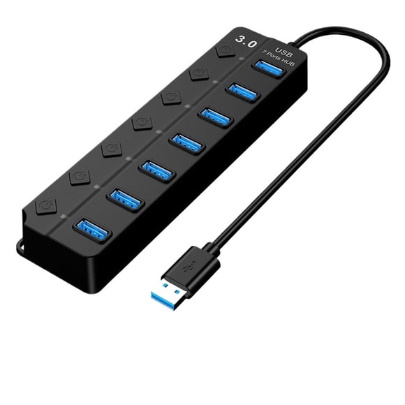 USB HUB 4/7 Ports USB 3.0 Splitter with Power Switch 1-to-7 Extend Adapter Data Transmission ,Powerful Charging