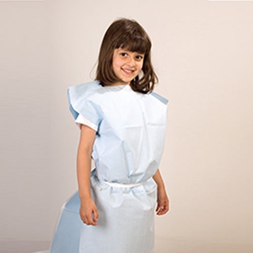 Pediatric Exam Gown 21" X 36" Tissue/Poly/Tissue, BlueCase of 50