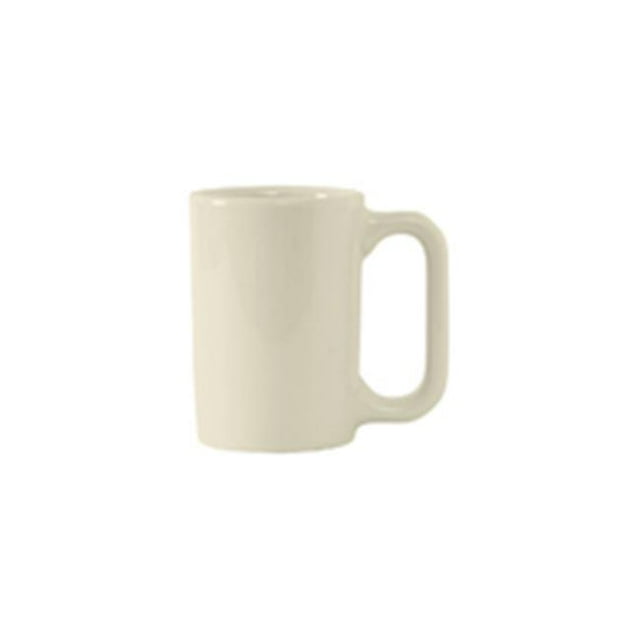 Tuxton BEM-100F Vitrified China Vista Mug Eggshell - 10 oz - 2 Dozen
