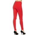 thumbnail image 2 of Buttery Smooth Basic Solid High Waisted Leggings - Plus Size - 3 Inch Waist - 1XL 2XL 3XL Red One Size Plus, 2 of 2