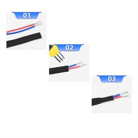 Shrinkable Braided Cable Sleeve Insulation Fireproof Protective Sleeve for Heat Shrinkable Tube Cable Finisher Black