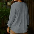 thumbnail image 7 of Endives Cotton Linen Shirts For Women V Neck Long Sleeve T Shirt Tee Casual Thin Breathable Blouses Summer Vacation Tops Grey, 7 of 7