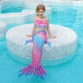 thumbnail image 3 of 5PCS Mermaid Tails for Swimming for Girls Kids Mermaid Swimsuit Costume Princess Bikini Set Bathing Suits High quality, 3 of 5
