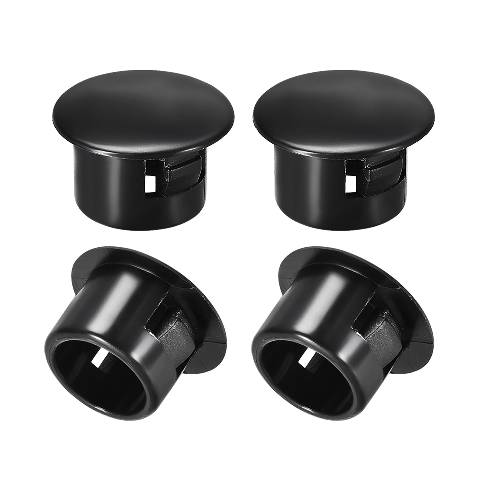 4pcs Mounting 13mm x 11mm Black Nylon Round Snap Panel Locking Hole