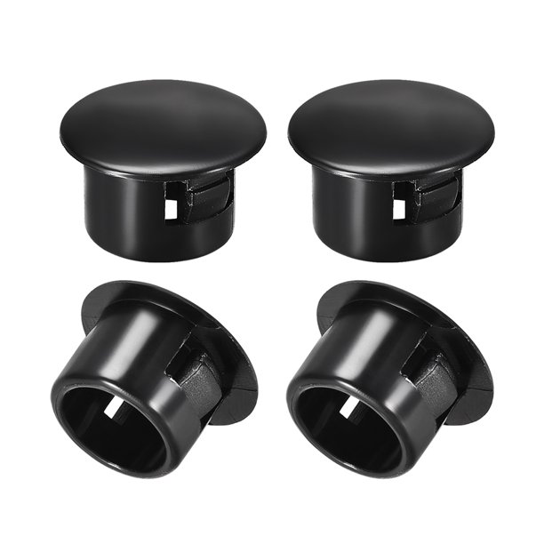 4 piezas de montaje 13 mm x 11 mm tapa de agujero de panel redonda de nylon negra