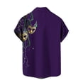 thumbnail image 4 of MELDVDIB Mens Shirts Carnival Printed Loose Summer Tops Button-Up Turn-Down Collar Short Sleeve Beach Shirts with Pocket, 4 of 6