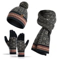 thumbnail image 1 of Qarigey Conjunto de bufanda Sombrero de invierno Guantes cálidos Acrílico Diseño engrosado Multifuncional Cabeza Cuello Manos Linda Suavidad Sombreros Tipo 1, 1 of 6