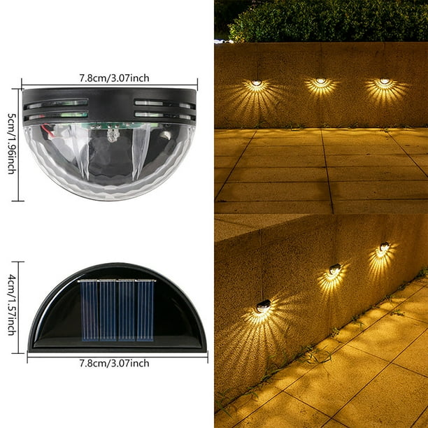 Luzes Solares Al Aire Libre, 2Pcs Lámpara de Pared Solar para Patio Al Aire Libre Jardín Patio, Ip65 Impermeable Balcón Atmósfera Decoración Luces, Luzes Solares Al Aire Libre Jardín para la Pared de