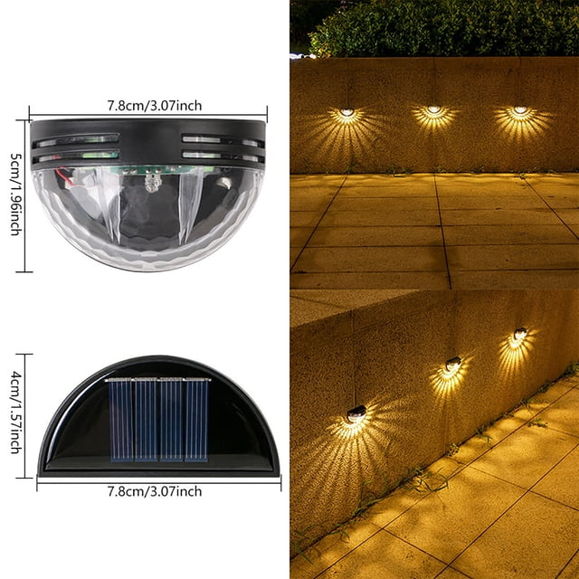 TIMIFIS Solar Wall Washer Lamp IP65 Outdoor Patio Garden Balcony Lights 2Pcs