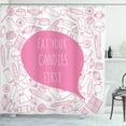 thumbnail image 1 of Ambesonne Saying Shower Curtain, Eat Your Candies First, 69"Wx84"L, Pink White, 1 of 3